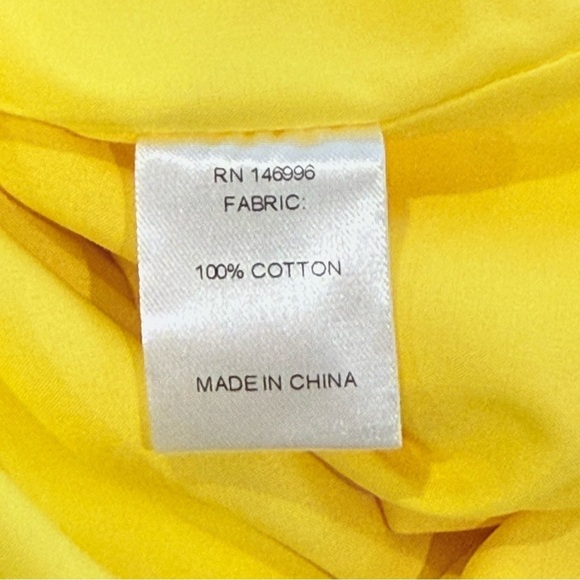 Abbey Glass Yellow Sutton Lace 3D Floral Ruffle One Shoulder Midi Cotton Dress - Picture 15 of 16